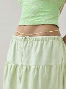 COSMINA Women's Solid Color Pleated Casual Daily Wear Skirt