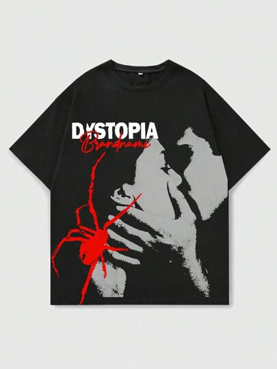 Street Life Men's Silhouette Figure Print T-Shirt, Vintage High Street Style