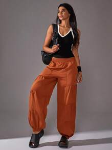 VARSIVA Thể thao Mùa hè Ngoài trời Màu sắc tương phản cơ bản với ÁO TANKTOP TẬP THỂ DỤC - màu đen - Xem 6