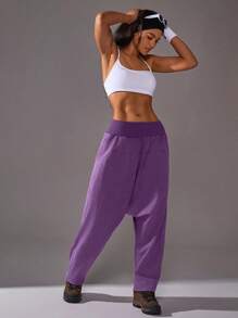 VARSIVA Sports Summer Outdoors Basic  Pockets With Pants Gym Wear Set - Purple - View 5