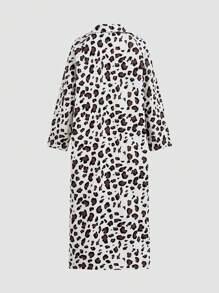 SHEIN Privé Women's Autumn/Winter Fashionable Simple Leopard Print Loose Long Coat