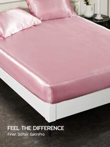 2/3件套纯色缎面床笠，1件缎面床笠+1/2件缎面枕套，柔软透气，不易起皱，提升睡眠质量，奢华酒店风格，礼品之选，适用于各种尺寸床——单人床、双人床、特大号床、大号床，床笠深度14英寸/35厘米，可机洗，通过Oeko-Tex认证