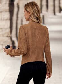 EMERY ROSE Women's Casual Daily Long Sleeve Jacket - Army Green - View 2