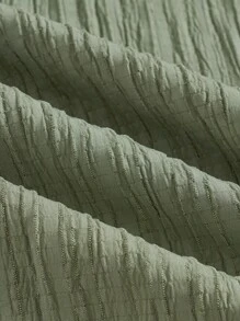 SHEIN Essnce 女士休闲简约条纹爱心印花长裤 夏季春季情人节新年女装 - 橄欖綠 - 查看 4