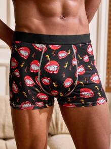 3pcs Men's Lips & Lightning Printed Boxer Briefs Set - Multicolor - View 8