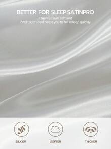 2/3pcs Solid Color Satin Fitted Sheet,1pc Satin Fitted Sheet+1/2pcs Satin Pillowcase Soft Breatheable Wrink-Free Better For Sleep, Luxury Hotel Style, Gift, For All Size Bed -Twin, Full, King, Queen Size Sheet 14inch/35cm Deep Pocket, Machine Washable, Oeko-Tex Certified - White - View 5