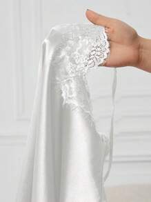 Conjunto de camisón y bata de dormir con encaje blanco en tono sexy - Blanco - Ver 6