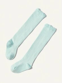 3 Pairs Baby Toddlers' Solid Color Knee-High Socks, Suitable For Daily Wear - Multicolor - View 6
