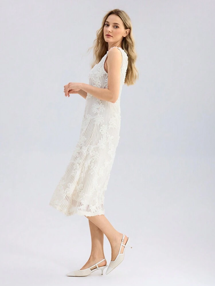 Zapatos bajos cómodos y elegantes para mujer con elementos tejidos, color beige