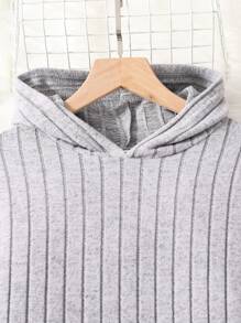 Sparklyn Teenage Girls' Casual Hooded Crop Top & Long Pants Set For Everyday Wear - Grey - View 4