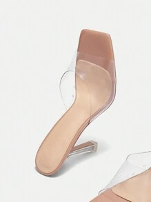 CUCCOO BIZCHIC Giày sandal gel thủy tinh trong suốt cao gót dành cho nữ, gót tốt nghiệp, giày cao gót vũ hội cho mùa hè Phong cách thanh lịch cơ bản cho doanh nhân Công sở sang trọng Halloween - Màu be - Xem 9