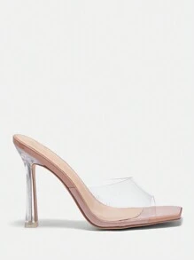 CUCCOO BIZCHIC Giày sandal gel thủy tinh trong suốt cao gót dành cho nữ, gót tốt nghiệp, giày cao gót vũ hội cho mùa hè Phong cách thanh lịch cơ bản cho doanh nhân Công sở sang trọng Halloween - Màu be - Xem 2