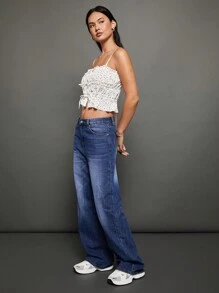 WESTFADE Top corto con lazo floral - Blanco - Ver 5