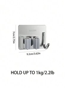 1入組不銹鋼免打孔拖把架