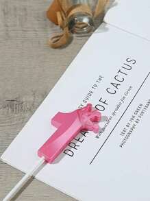 1pc Creative Colorful Crown Number Candle For Birthday, Party Decoration, Back To School Valentine Day - Pink - View 3