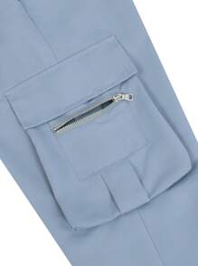 Claim Dot Quần dây rút thắt lưng màu trơn thông thường cho nam - Màu xanh nhạt - Xem 7