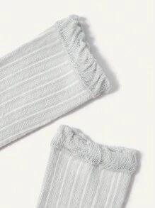 3 Pairs Baby Toddlers' Solid Color Knee-High Socks, Suitable For Daily Wear - Multicolor - View 3