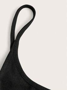 EgrlEra Women's Plain Simple Summer Tank Top - Black - View 3