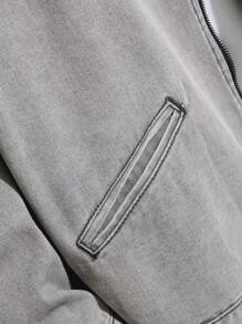 Manfinity Homme Ladies' Solid Color Simple Daily Long Sleeve Denim Jacket - Grey - View 6