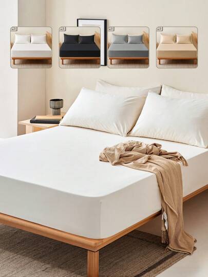 2/3 delar enfärgade dra-på-lakanset - 1 del lakan och 1/2 del örngott, djupa fickor för madrassöverdrag, mjukt och andningsbart, för alla storlekar - twin, full, king, queen size-säng, lakan, höstdekor, höstdekor, rumdekor