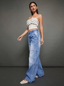 WESTFADE Ruffle Floral Tube Top - White - View 7