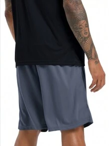 3-Pocket Men's Quick Dry Sport Shorts With Zipper - Black - View 2