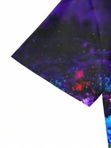 PopScrub 女士花朵印花简约日常短袖工作磨砂衬衫 - 彩色 - 查看 4