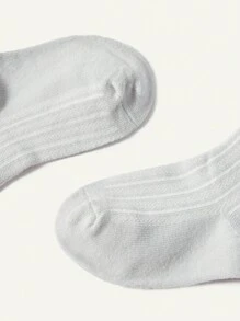 3 Pairs Baby Toddlers' Solid Color Knee-High Socks, Suitable For Daily Wear - Multicolor - View 5