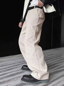 Manfinity Hypemode Functional Straight Leg Patchwork Cargo Pants - Apricot - View 3