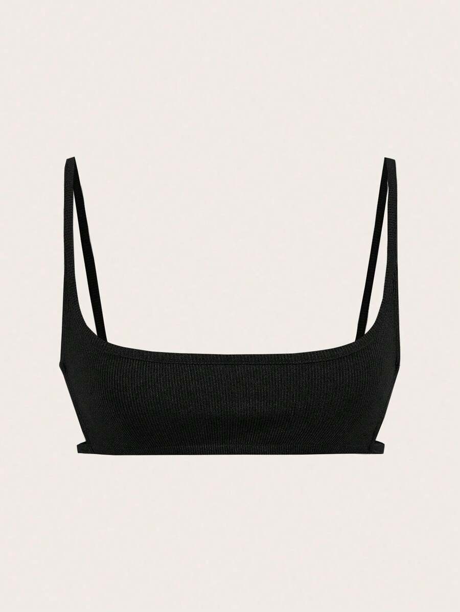 EgrlEra Women's Plain Simple Summer Tank Top - Black - View 1