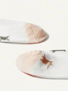 Cozy Pixies 3 Pairs Fox Jacquard Infant/Toddler Socks