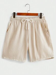 Manfinity Homme Men Solid Button Up Shirt & Shorts - Apricot - View 7