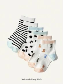 Cozy Pixies 3 Pairs Fox Jacquard Infant/Toddler Socks