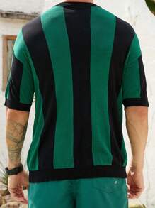 Manfinity EMRG Manfinity EMRG Men's Simple Printed Short Sleeve Knit Top Back To School