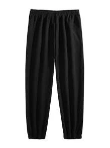 Men Slant Pocket Carrot Pants - Black - View 2
