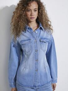 WESTFADE 优质无弹力棉质牛仔衬衫