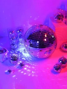 1 szt. Wisząca kula dyskotekowa z lustrzaną powierzchnią szklaną; odpowiednia na scenę, wystawę tortów weselnych, dekorację imprez, DJ-a, klub, bar, dekorację festiwalową, festiwal muzyczny, imprezę taneczną laserową, Boże Narodzenie - Wielokolorowe - Zobacz 3