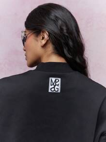 MISSGUIDED 背面徽标细节短款宽松 T 恤 - 黑色 - 查看 3