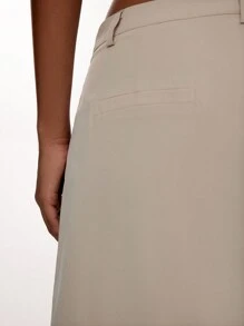 Forever 21 Bộ hai món thường ngày quần kaki quây và có túi ống rộng mùa hè dành cho nữ - Màu Khaki - Xem 4