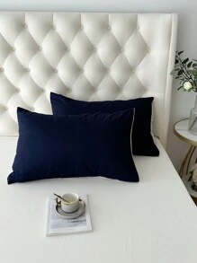 1pc Polyester Fiber Colorblock Envelope Pillowcase, No Insert Included, Bedroom Bedding, Dorm Decor. - Multicolor - View 2