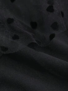 DAZY Bas de bikini transparent à cœur en maille de contraste pour femmes, parfait pour l'été et la plage