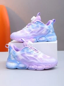 兒童運動鞋，透氣網眼布，發光效果，防滑，輕質鞋底，男孩酷跑鞋和女孩時尚網眼休閒鞋 - 紫色 - 查看 6