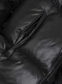 RueChic Men Zip-Up Regular Puffer Coat - Black - View 6