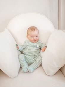 Cozy Pixies 2pcs Newborn Baby Boy Cartoon Pattern Round Neck Long Sleeve Romper And Pants Set Matching Set