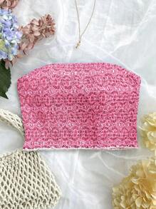 SHEIN Unity Áo kiểu băng đô màu trơn đơn giản dành cho nữ - Hồng - Xem 3