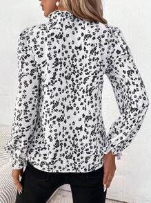 Chiquease Elegantes Damen Hemd mit Blumenmuster und Langarm, Frühling/Herbst