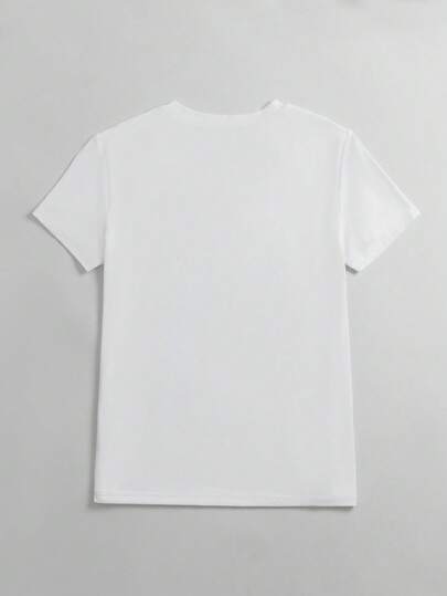 SHEIN Essnce Lively Lemon & Letter Printed T-Shirt, Regular Fit Letter Pattern, Placement Print, Suitable For Spring And Summer, Women's Casual Wear