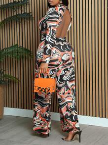 Slaydiva Bộ đồ liền thân in họa tiết, Cỡ lớn, Trang phục thường ngày, Không lưng - Nhiều màu - Xem 9