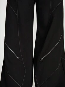 Manfinity NXTstreet 男士鬆直筒拉鍊褲 - 黑色 - 查看 8