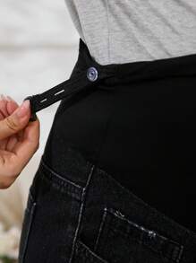 SHEIN Verstelbare taille, rechte pijpen, casual zwangerschapsjeans, veelzijdig